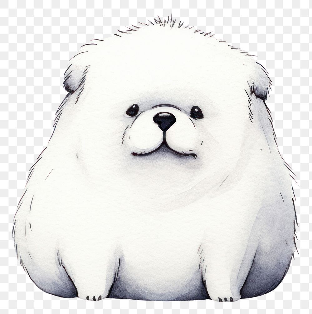 PNG Chubby dog sketch cartoon drawing. AI generated Image by rawpixel.