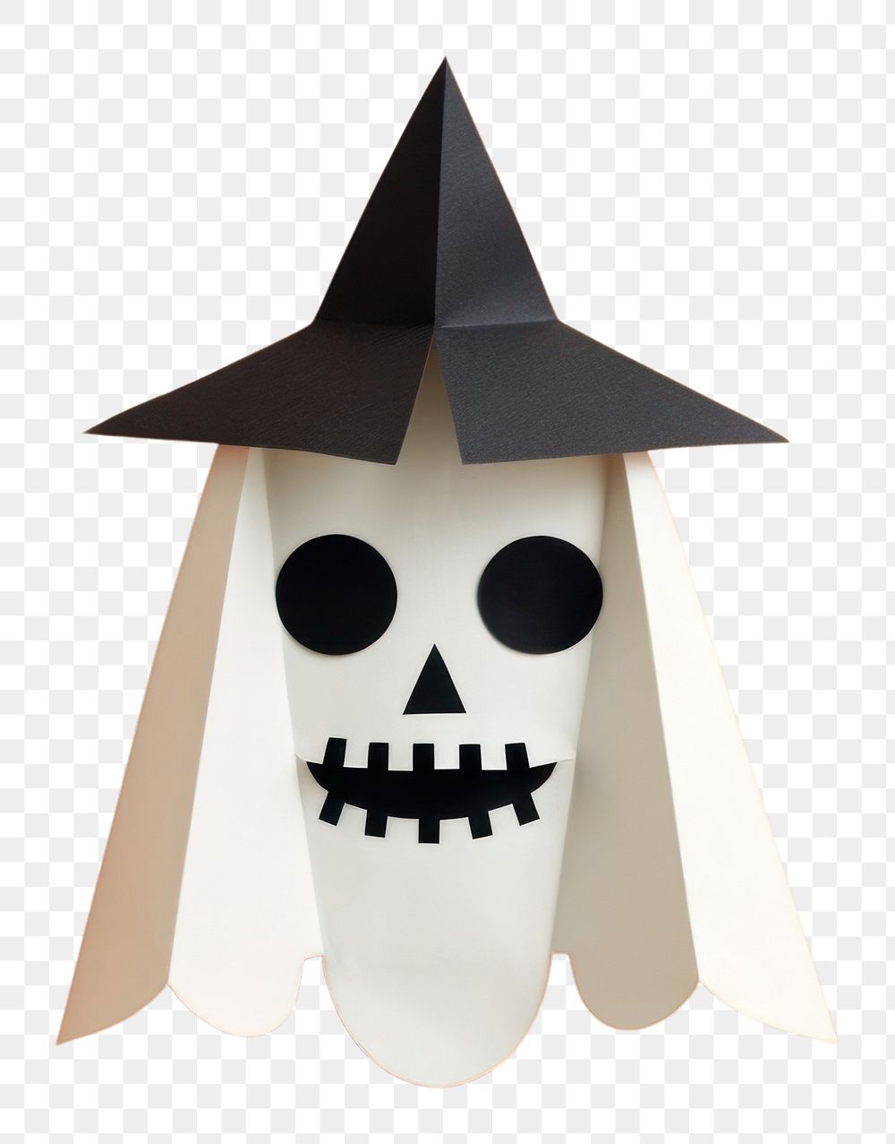 PNG  Halloween White anthropomorphic paper art representation. AI generated Image by rawpixel.