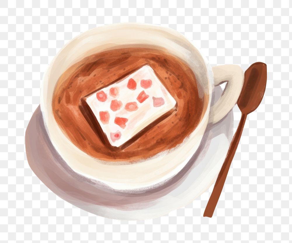 PNG  Hot choclate cup chocolate dessert. AI generated Image by rawpixel.