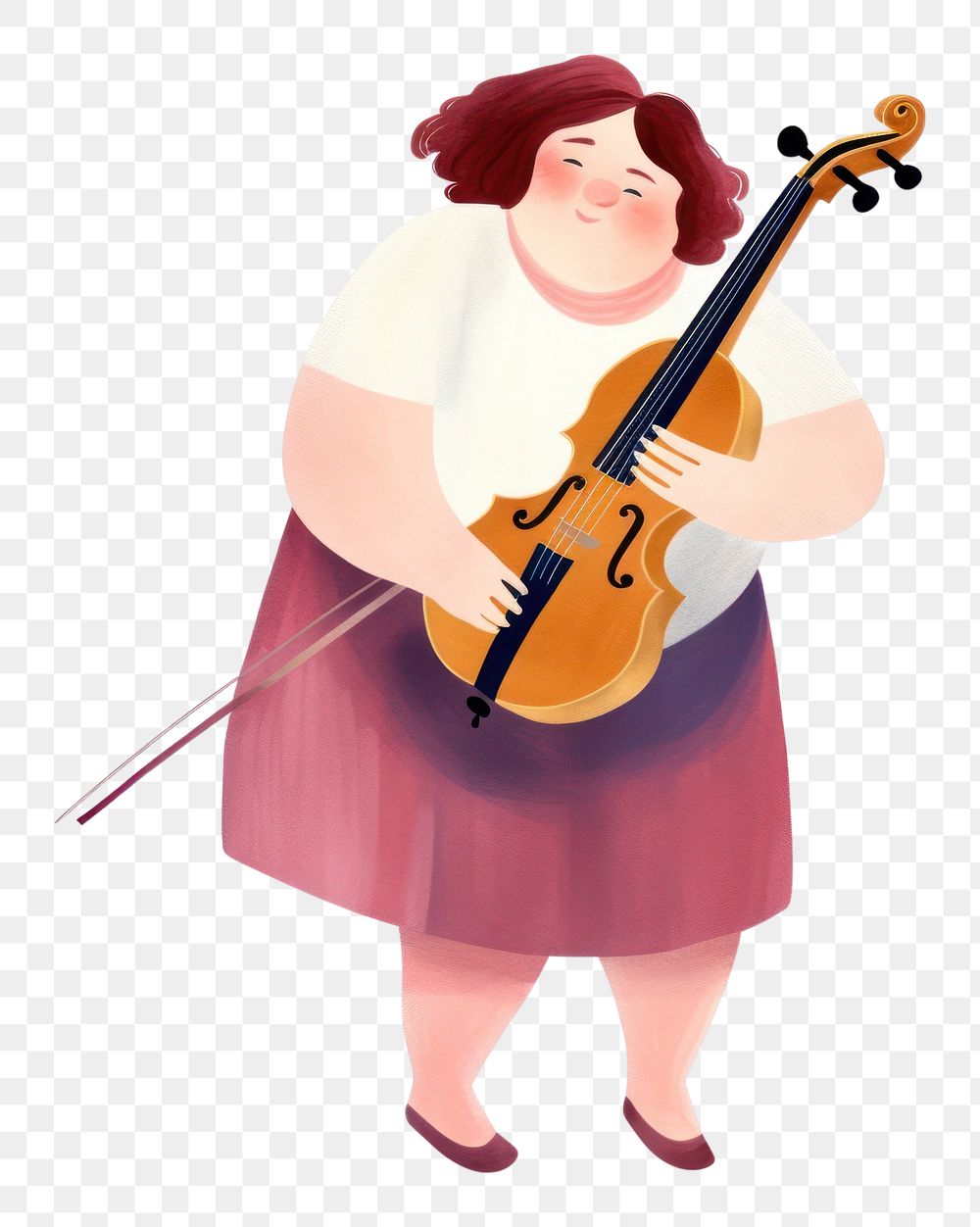 PNG Woman playing violin guitar cello white background. AI generated Image by rawpixel.