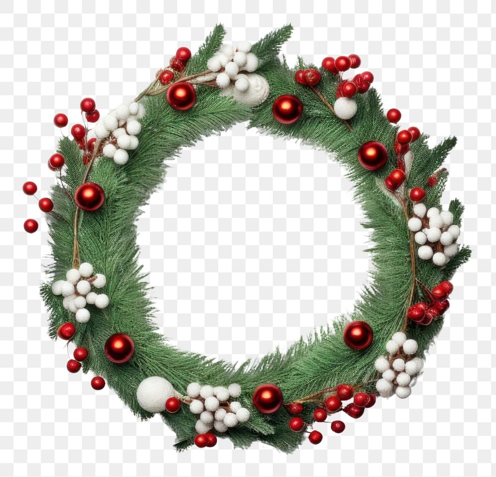 PNG Christmas wreath white celebration accessories. AI generated Image by rawpixel.