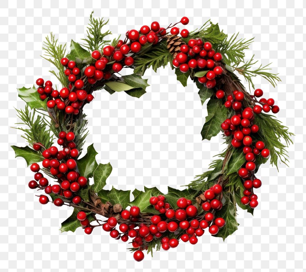 PNG Christmas Wreath wreath christmas white background