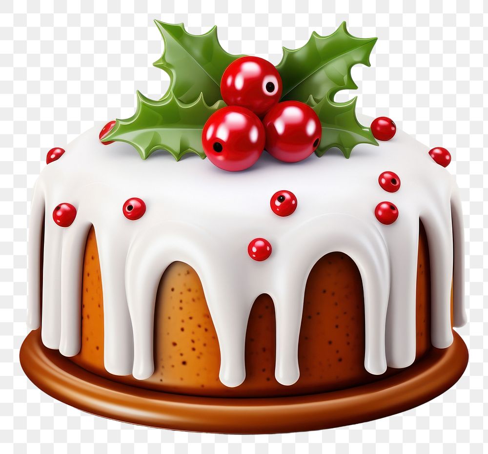 PNG Christmas cake dessert icing fruit. 
