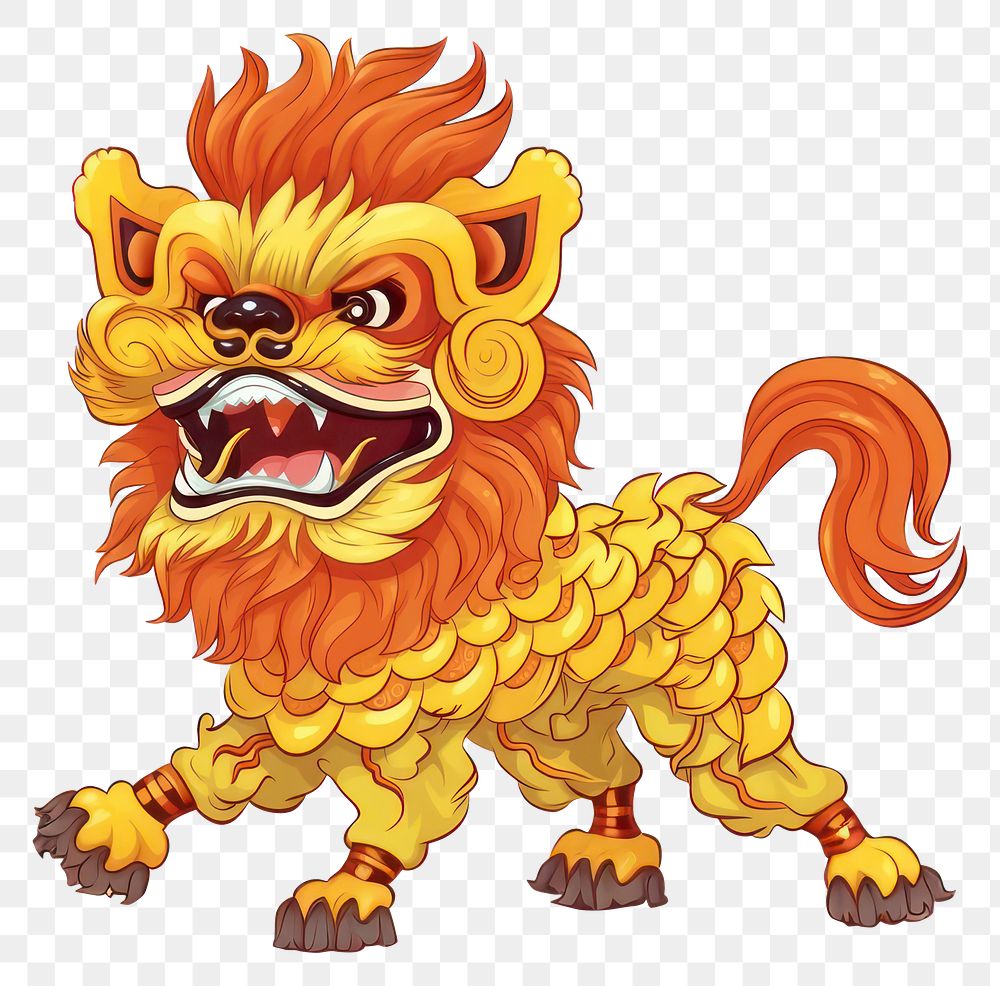 PNG Lion chinese cultural themes mammal animal. AI generated Image by rawpixel.