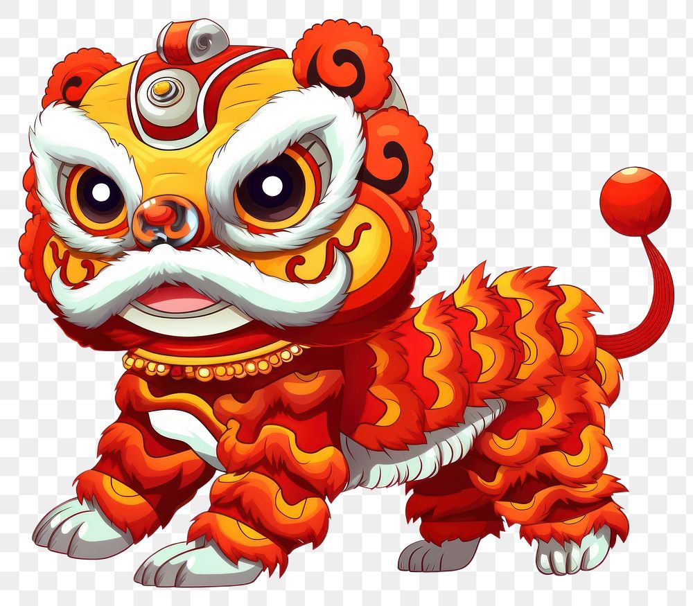 PNG Chinese lion cartoon representation | Premium PNG - rawpixel