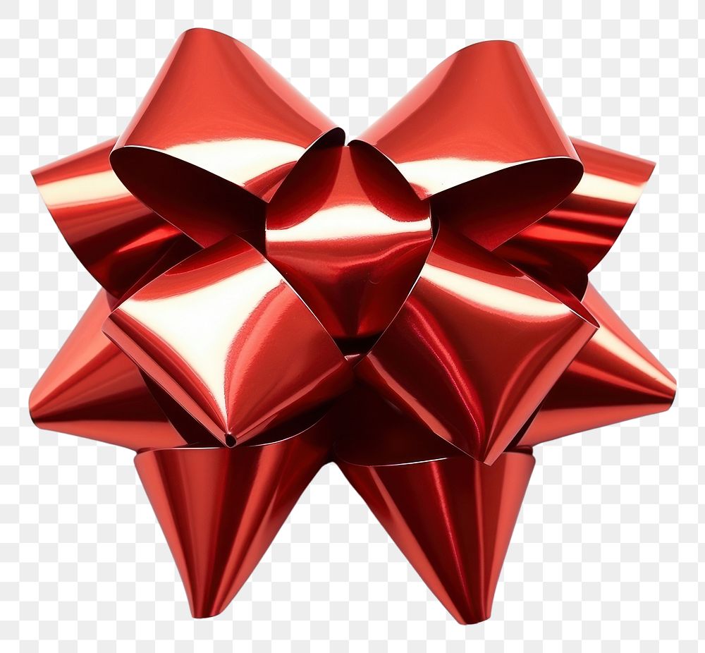 PNG Metallic-gift-bow origami paper star. AI generated Image by rawpixel.