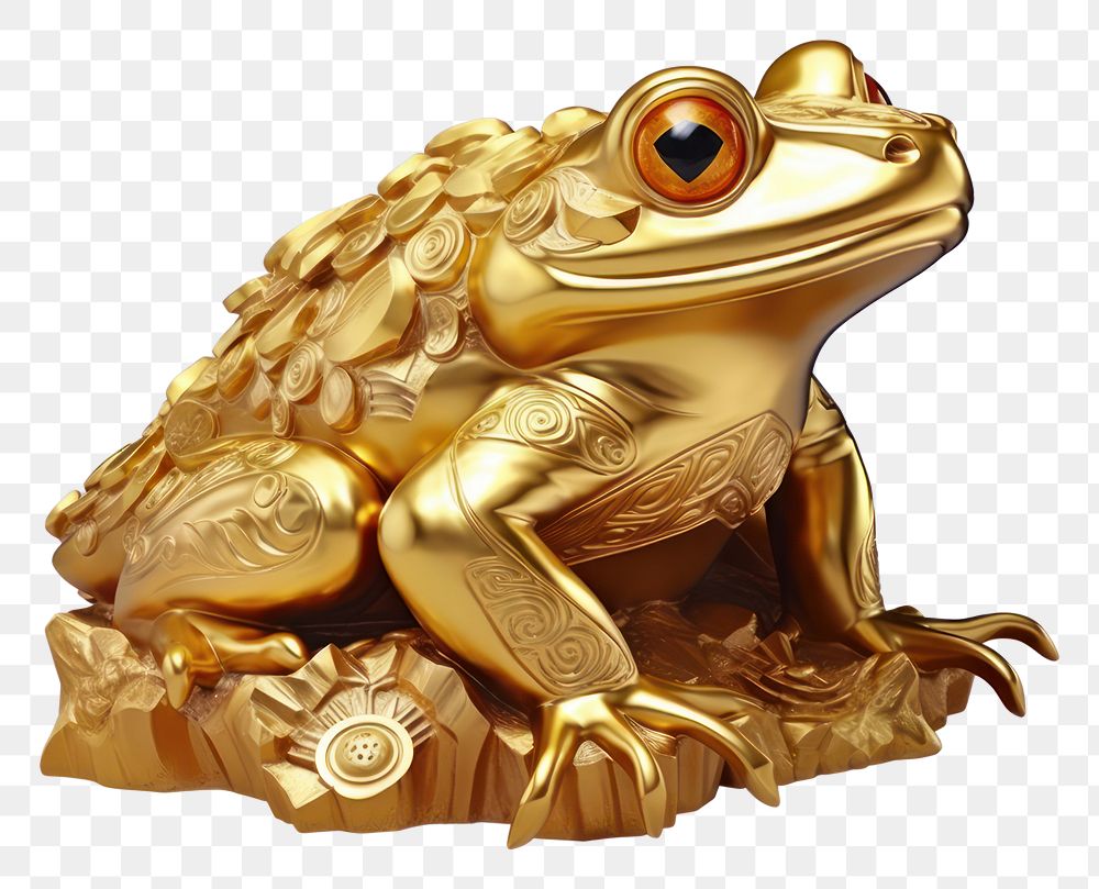 PNG Golden frog amphibian wildlife animal. AI generated Image by rawpixel.