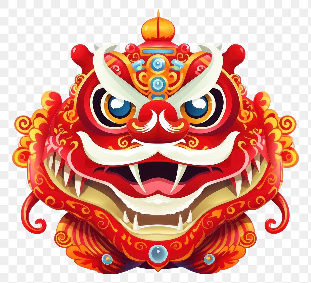 PNG Chinese lion festival red representation. AI generated Image by rawpixel.