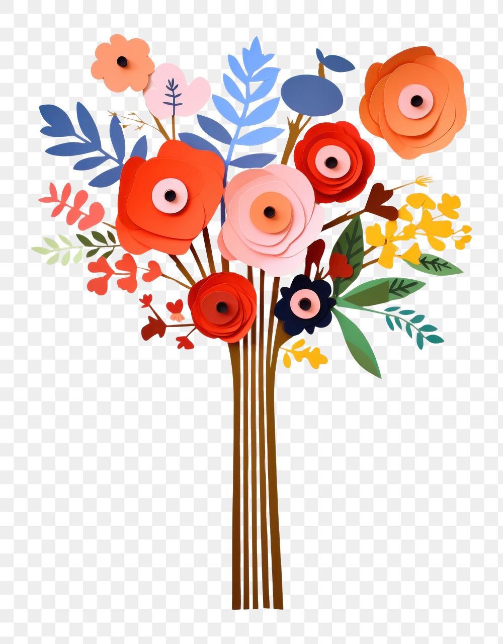 PNG Flower bouquet painting pattern nature. AI generated Image by rawpixel.