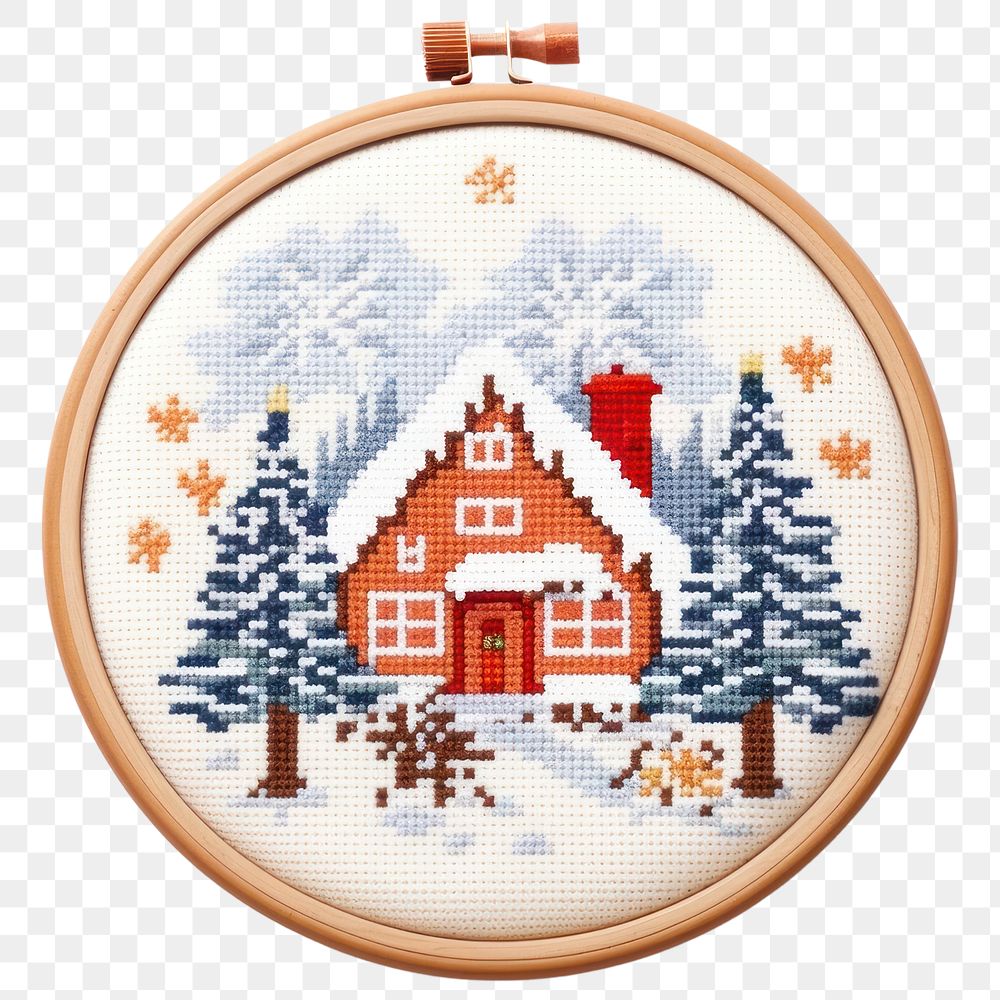 PNG  Cross-stitch embroidery christmas pattern. AI generated Image by rawpixel.