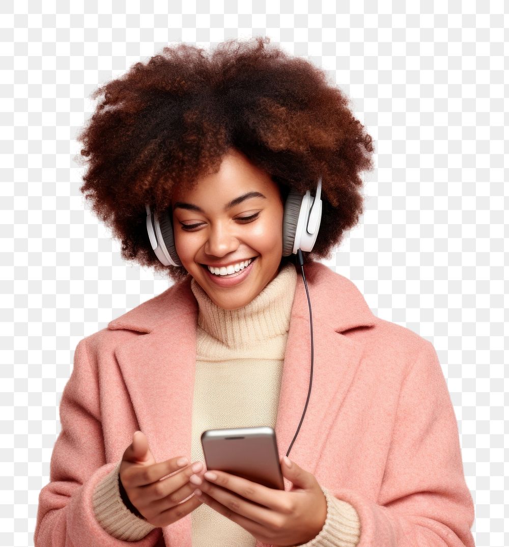 PNG  Headphones listening adult woman