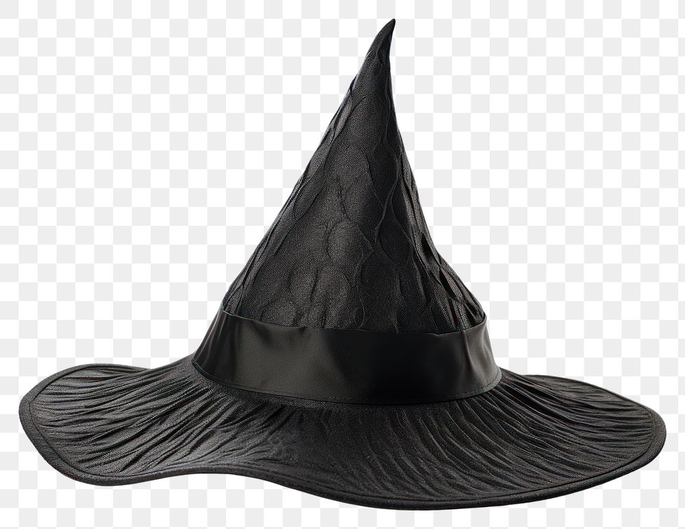 PNG  Black halloween witch hat black white background celebration. AI generated Image by rawpixel.