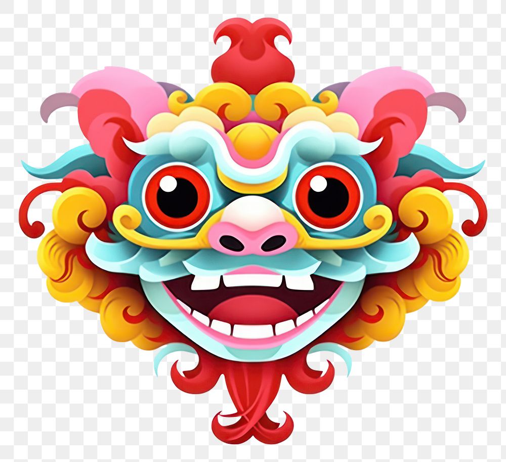 PNG Chinese new year lion mask art dragon. AI generated Image by rawpixel.