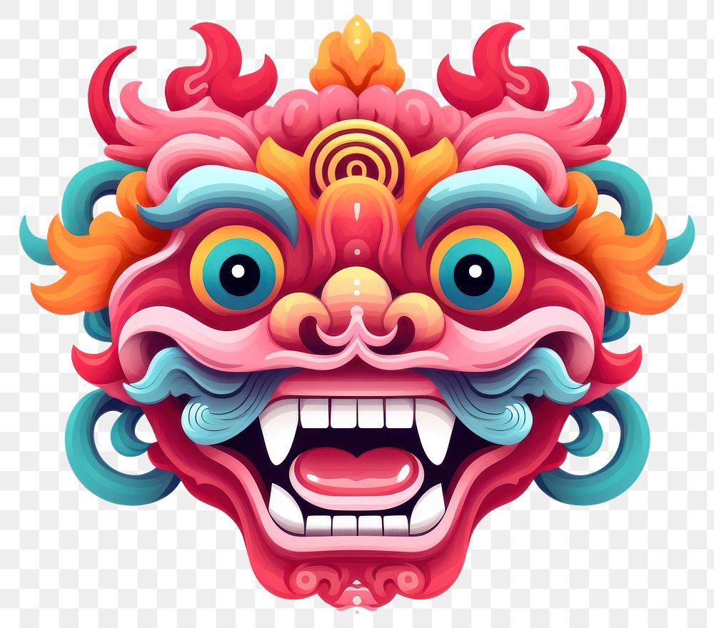 PNG Chinese new year lion mask art dragon. AI generated Image by rawpixel.