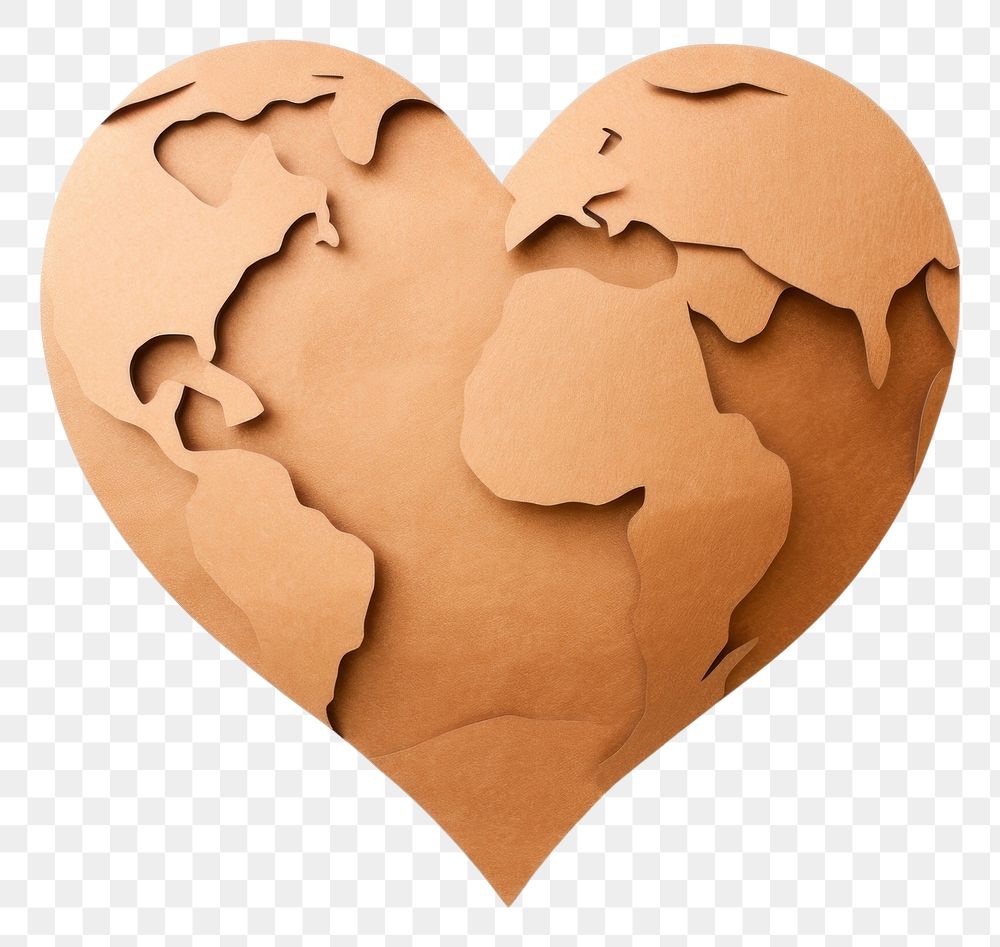 PNG  Earth heart white background creativity cartoon. AI generated Image by rawpixel.