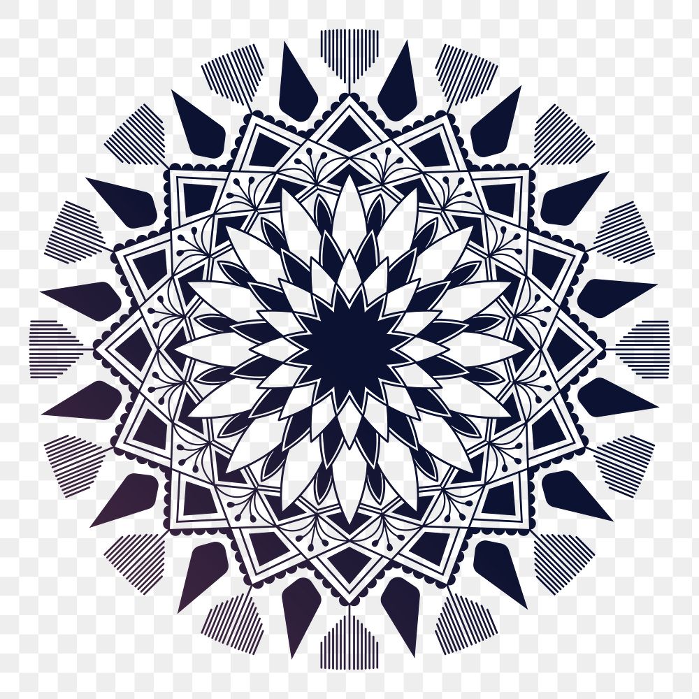 PNG Mandala flower, Diwali festival element, transparent background