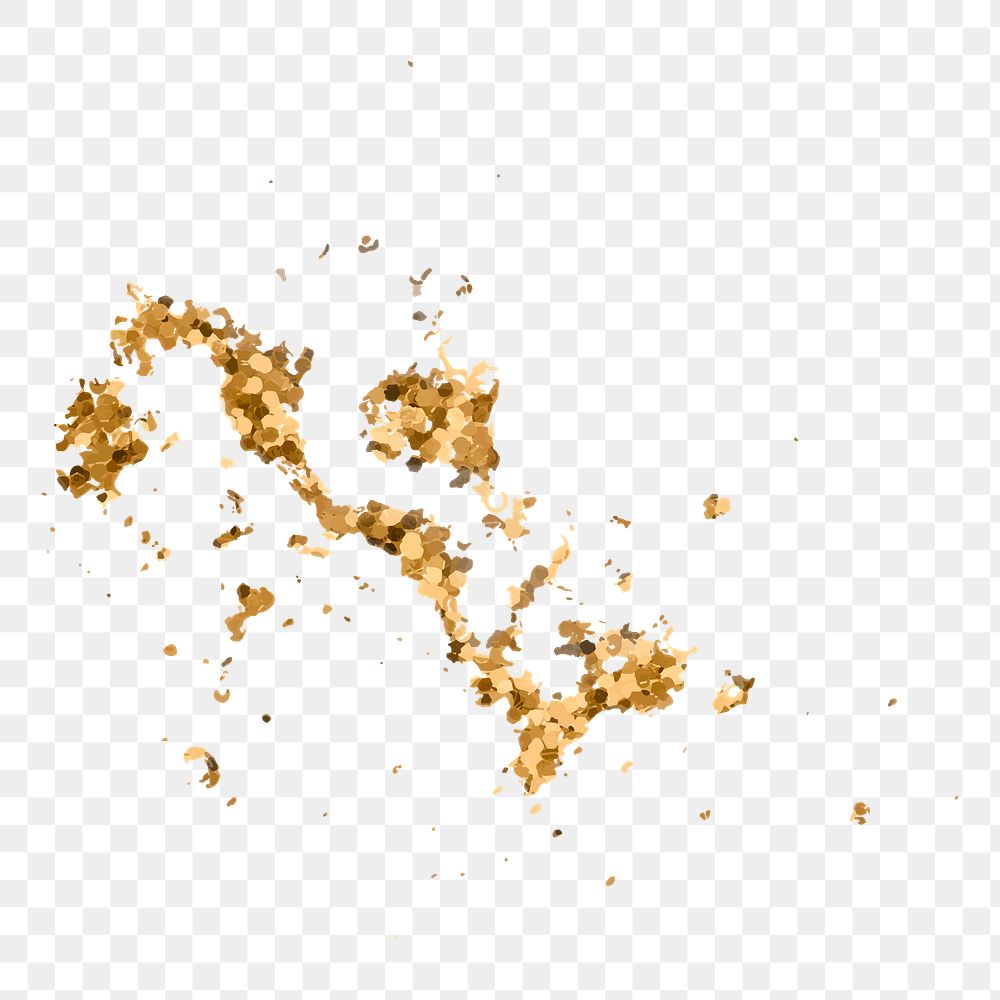 PNG Gold glitter, effect element, transparent background