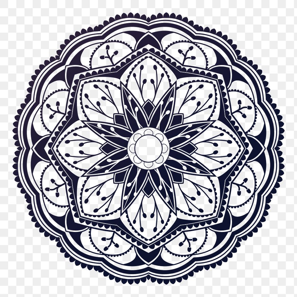 PNG Mandala flower, Diwali festival illustration, transparent background