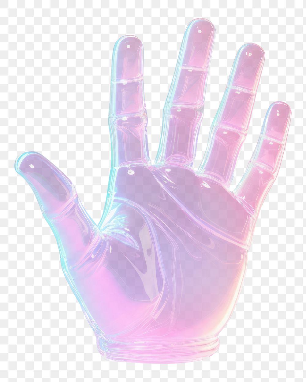 PNG  Purple finger glove hand. 