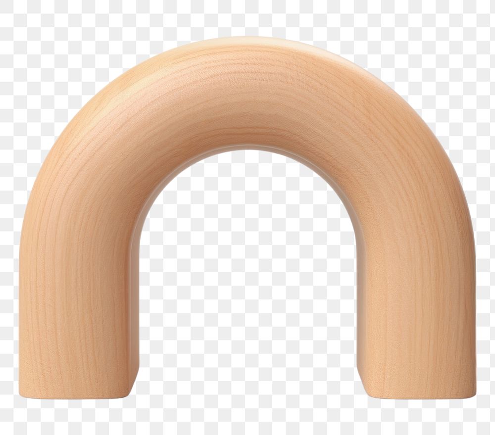 PNG U shape wood arch white background. AI generated Image by rawpixel.