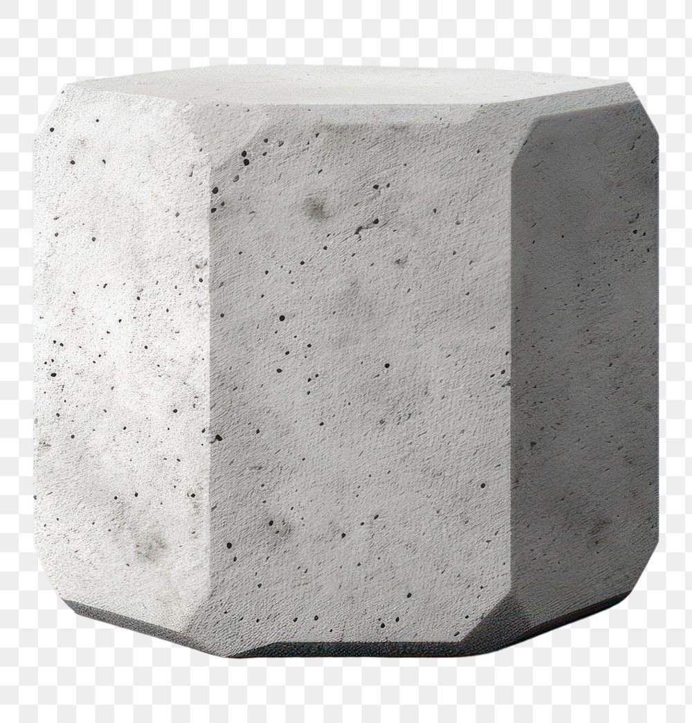 PNG Hexagon cylinder concrete white background rectangle. AI generated Image by rawpixel.