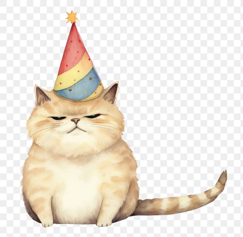 PNG Chubby cat mammal animal party. AI generated Image by rawpixel.
