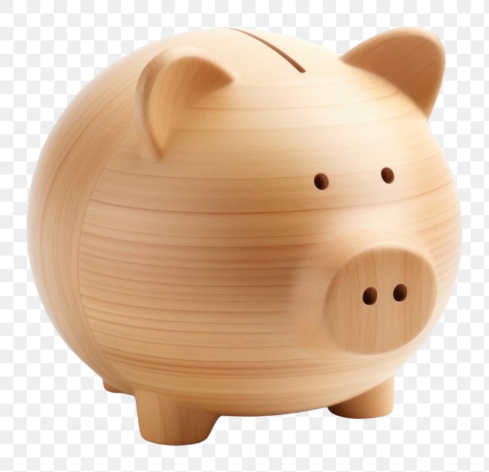 Cute piggy bank white background representation investment. AI generated Image by rawpixel.