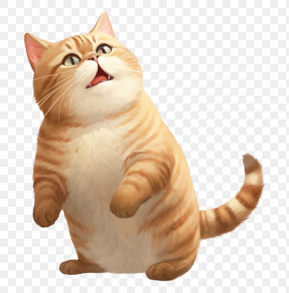 PNG A chubby cat animal mammal pet. AI generated Image by rawpixel.