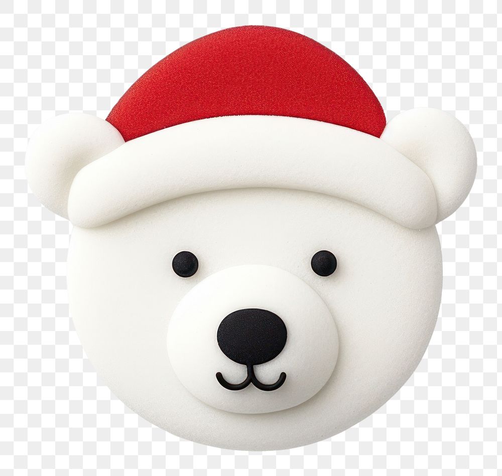 PNG Christmas polar bear christmas snowman face. 