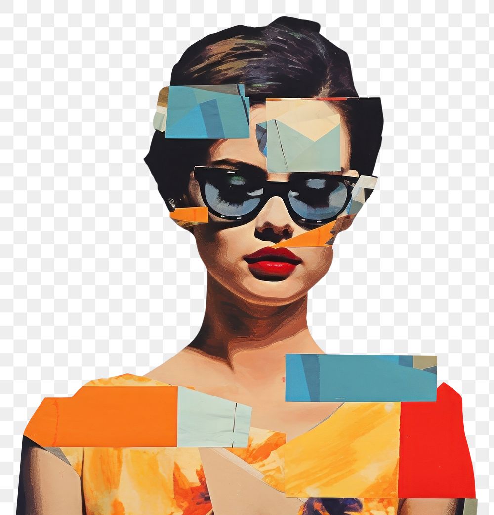 PNG Fashionable woman art sunglasses painting. AI generated Image by rawpixel.