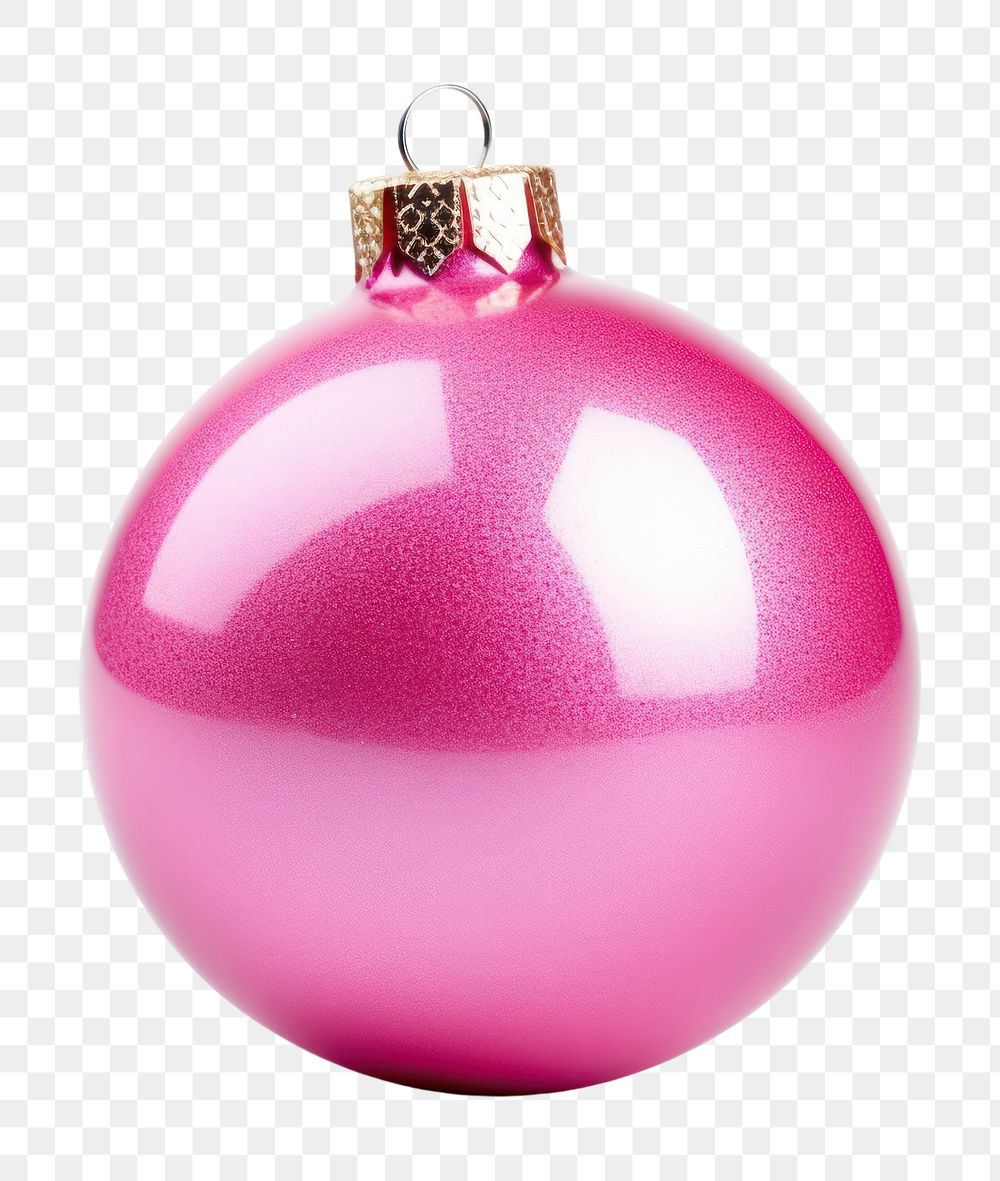 PNG Christmas ball ornament pink white background. 