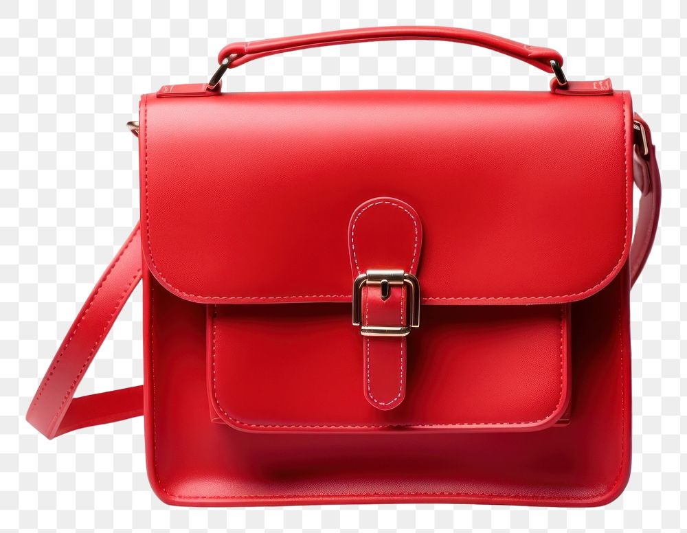 PNG Red satchel bag briefcase handbag purse. AI generated Image by rawpixel.
