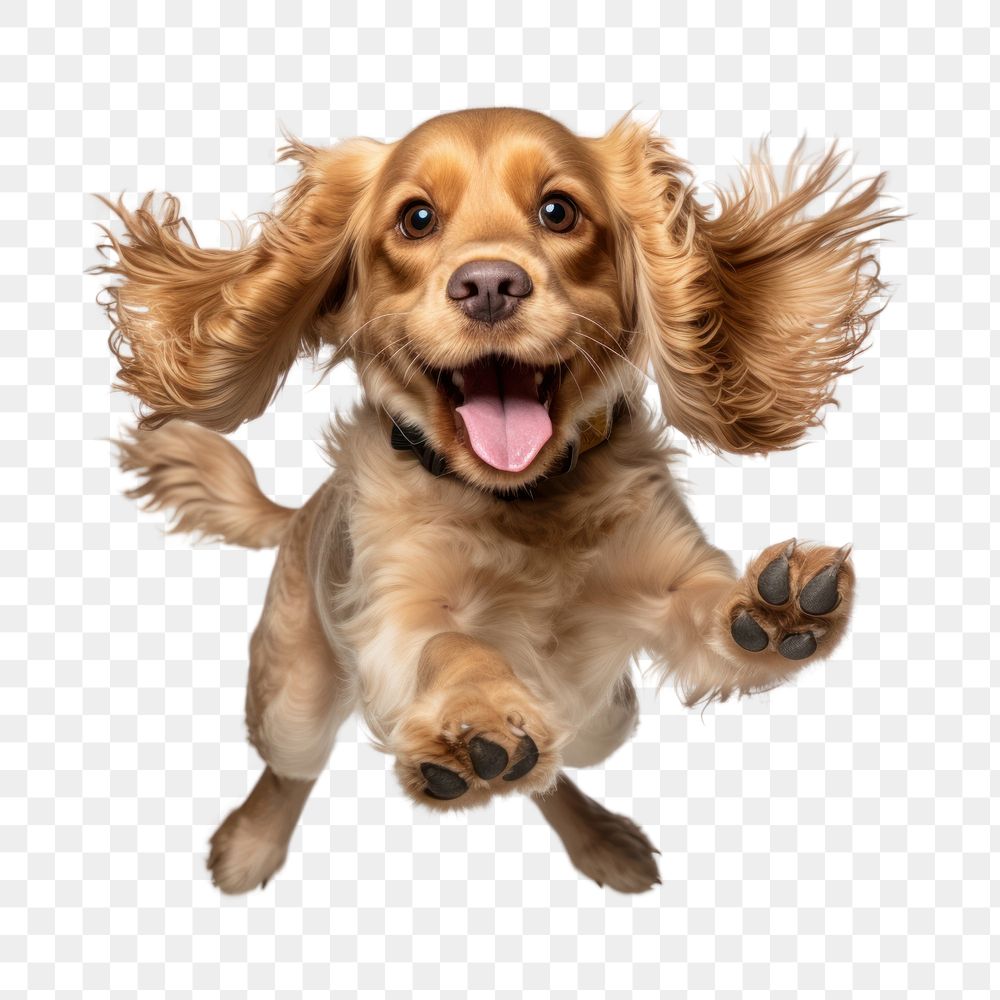 PNG  Young dog spaniel pet mammal. AI generated Image by rawpixel.