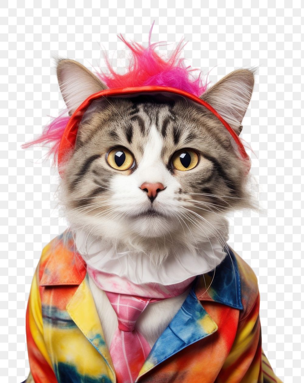 PNG  Funny cat costume portrait mammal. AI generated Image by rawpixel.