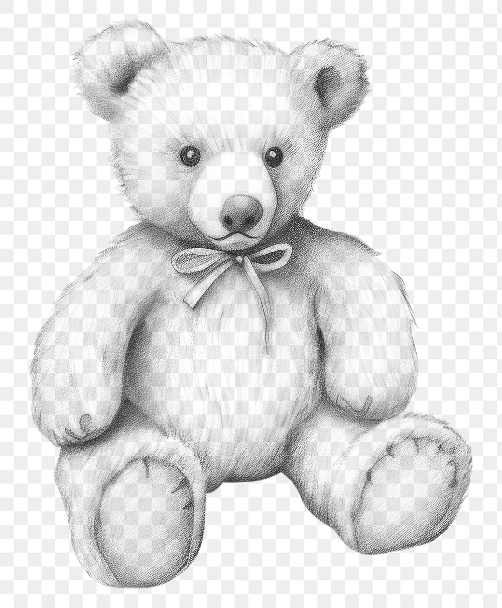 PNG Teddy bear drawing sketch mammal. AI generated Image by rawpixel.