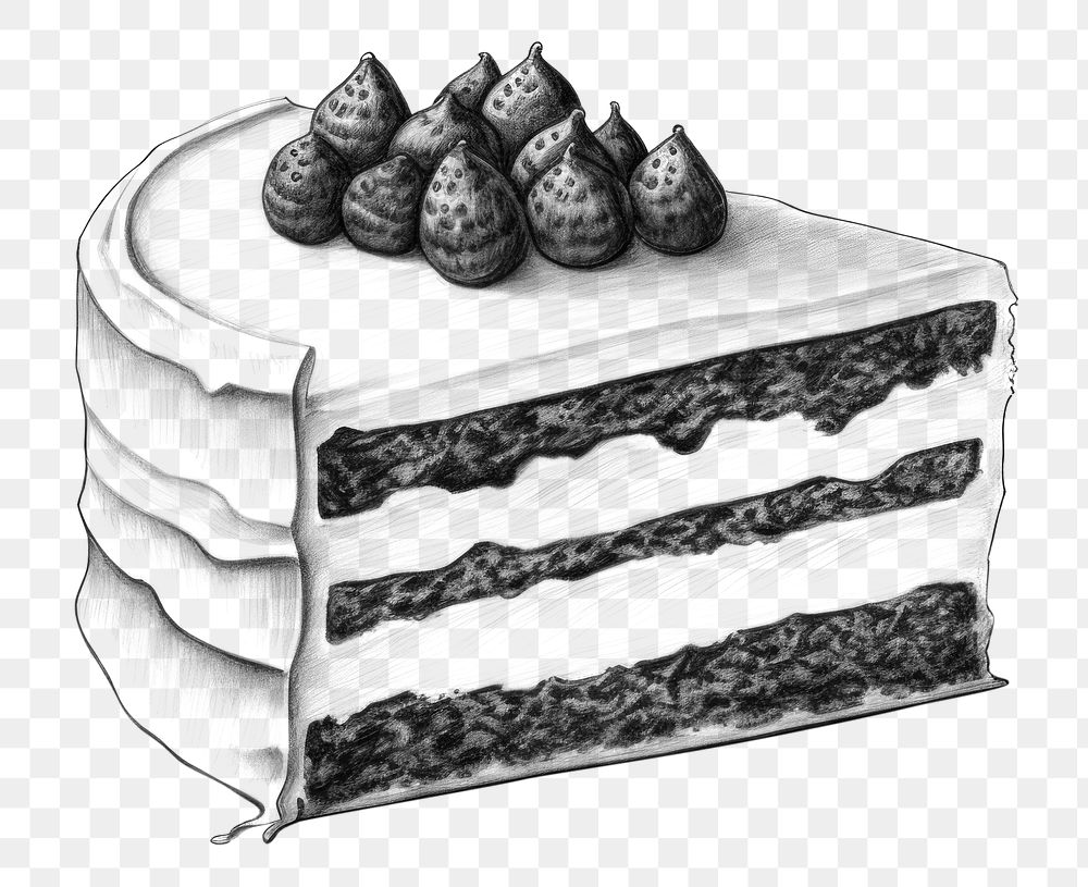 PNG Cake dessert drawing sketch. AI generated Image by rawpixel.