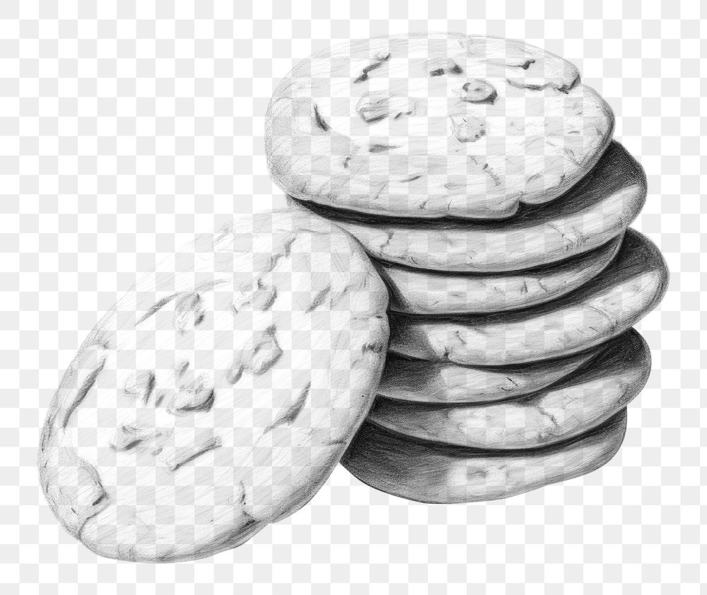 PNG Cookies drawing sketch illustrated. AI generated Image by rawpixel.