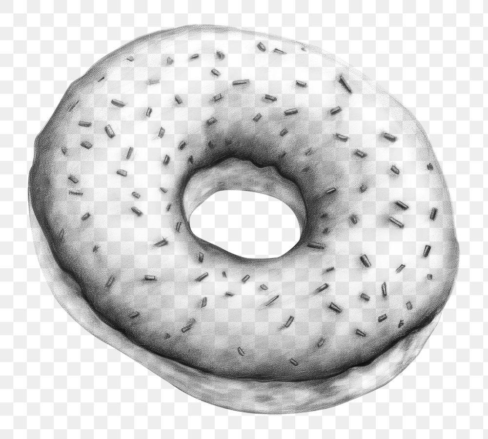 PNG Donut sketch bagel food. AI generated Image by rawpixel.