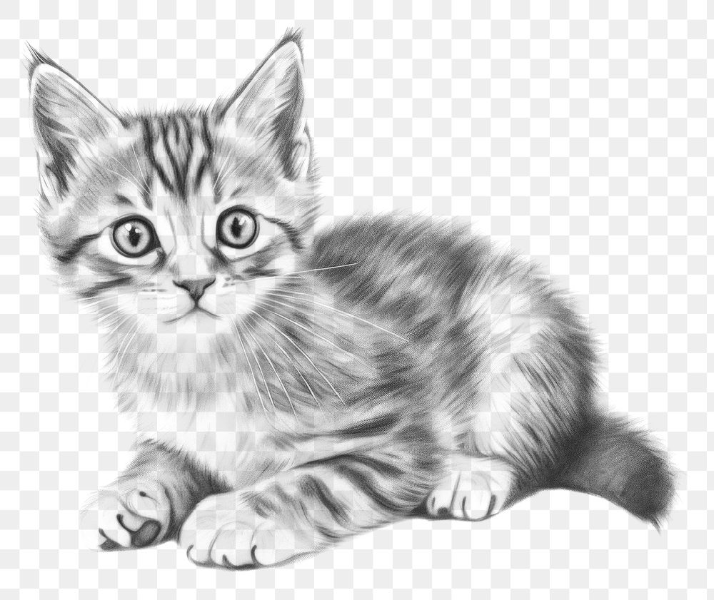 PNG Kitten pet drawing sketch mammal. AI generated Image by rawpixel.