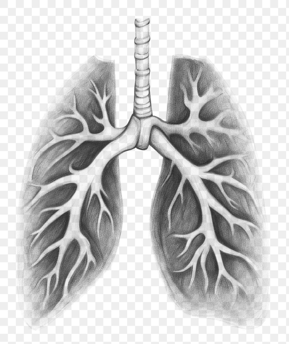 PNG Lung drawing sketch radiography. AI generated Image by rawpixel.