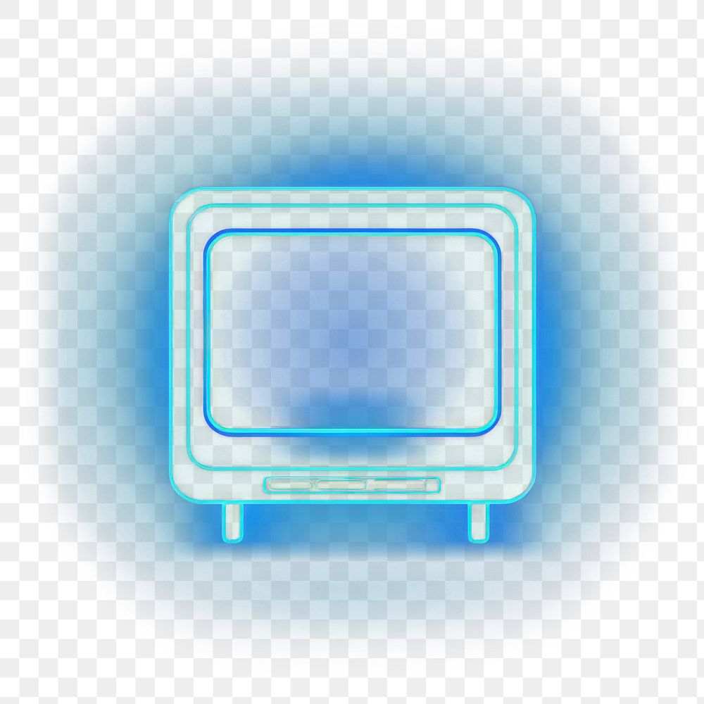 PNG  Old television analog icon neon screen light. AI generated Image by rawpixel.