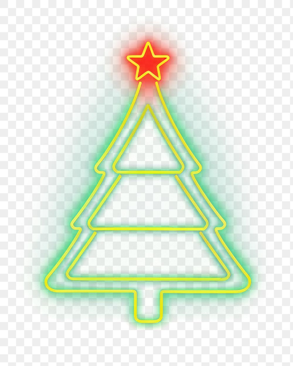 PNG  Christmas tree icon neon light line. AI generated Image by rawpixel.