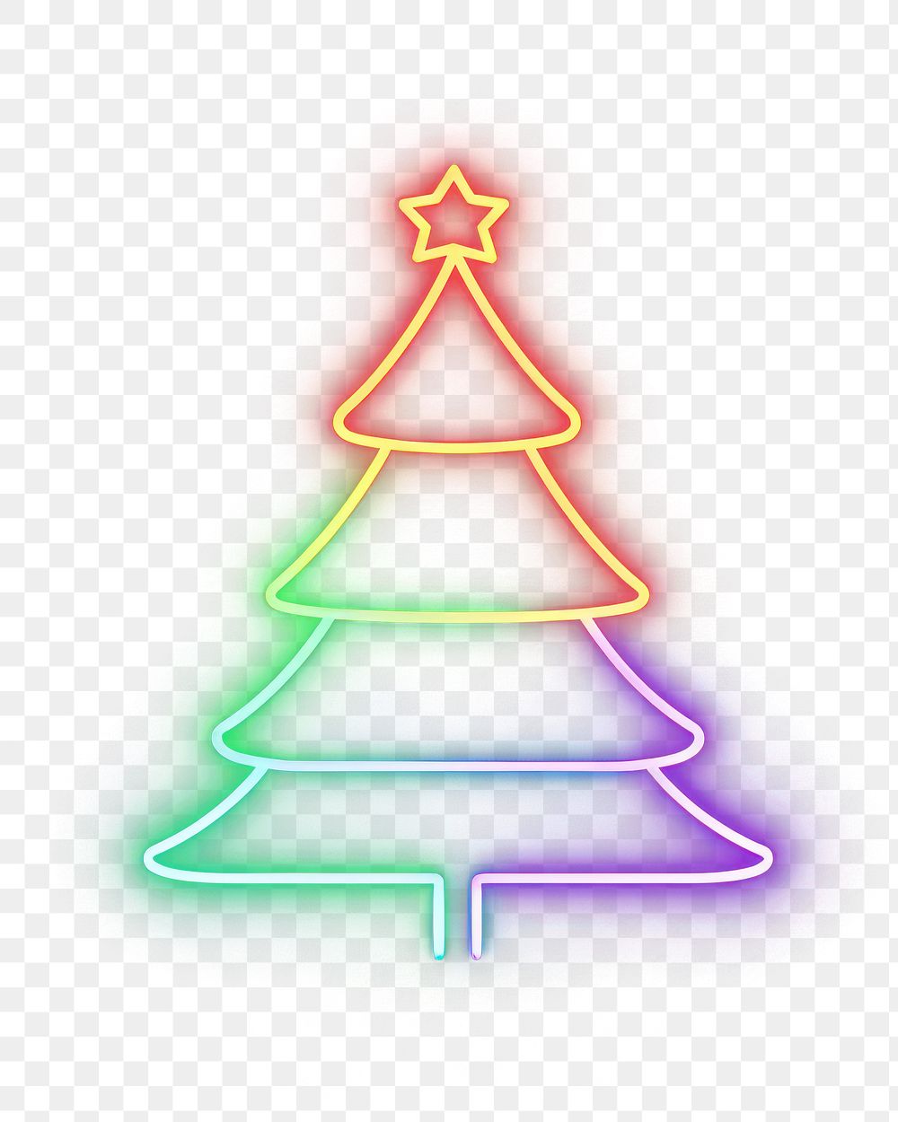PNG  Christmas tree icon neon light night. AI generated Image by rawpixel.