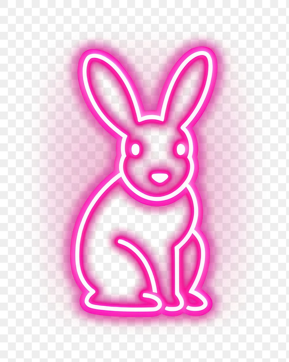 PNG  Rabbit icon neon light night. AI generated Image by rawpixel.