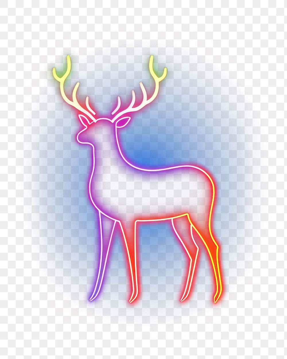 PNG  Reindear christmas neon animal mammal. AI generated Image by rawpixel.