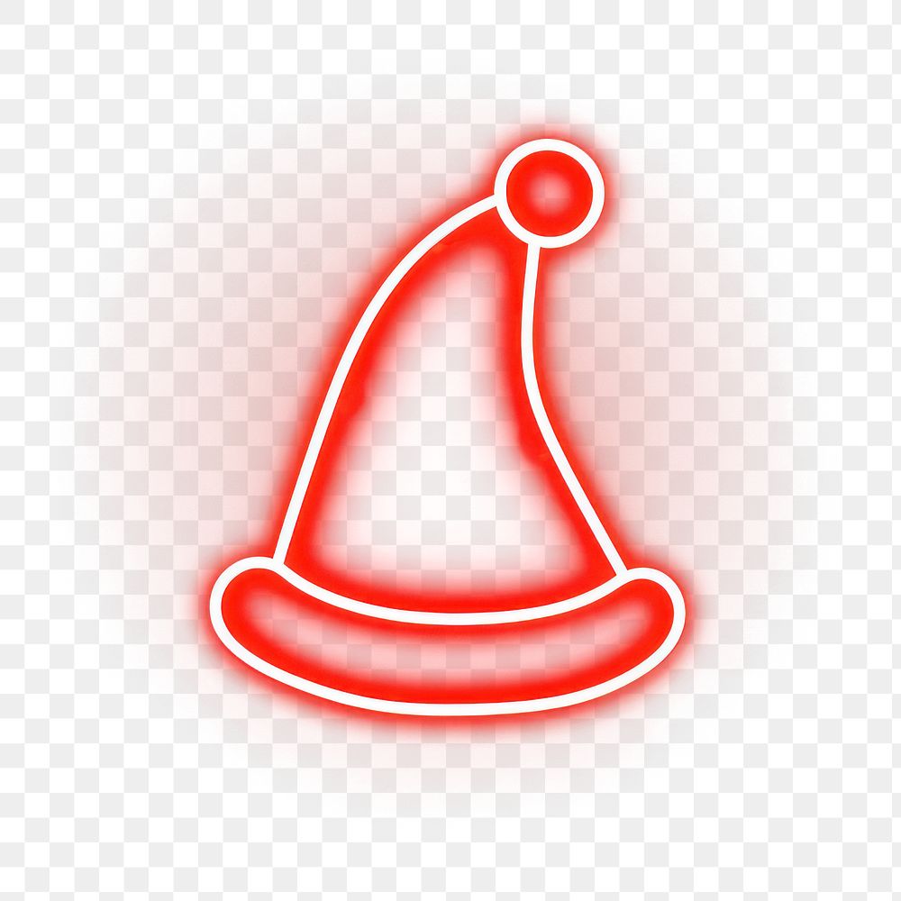 PNG  Santa hat icon neon light night. AI generated Image by rawpixel.