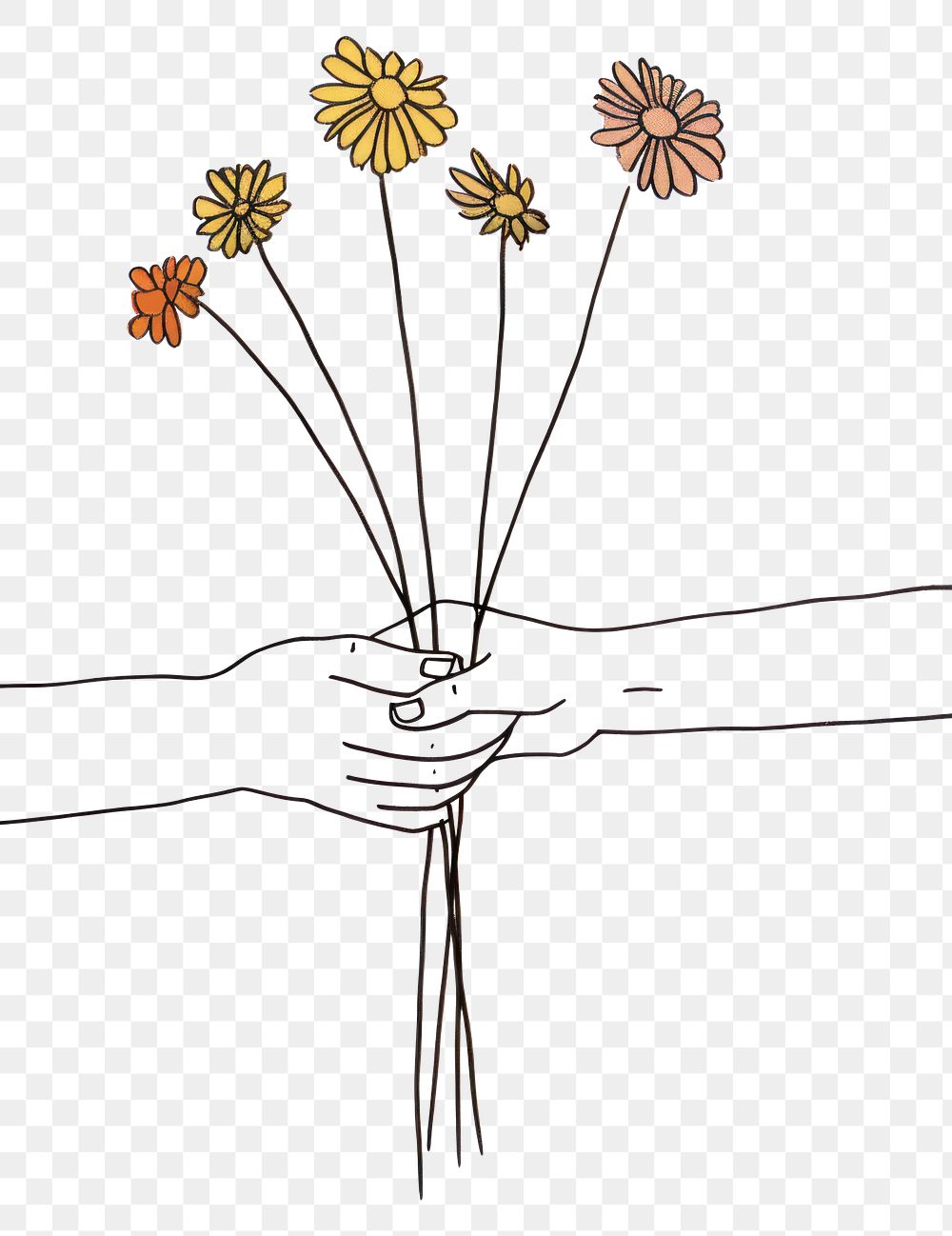 PNG Drawing flower sketch plant. AI generated Image by rawpixel.
