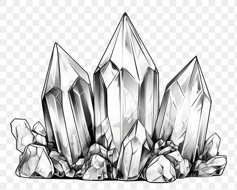 PNG Crystal mineral drawing quartz. AI generated Image by rawpixel.