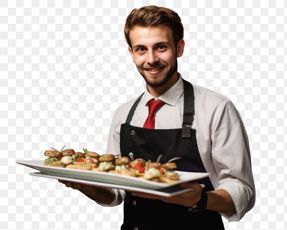 PNG Waiter adult plate chef. 