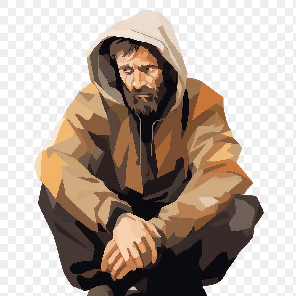 PNG Portrait adult hood man. AI generated Image by rawpixel.